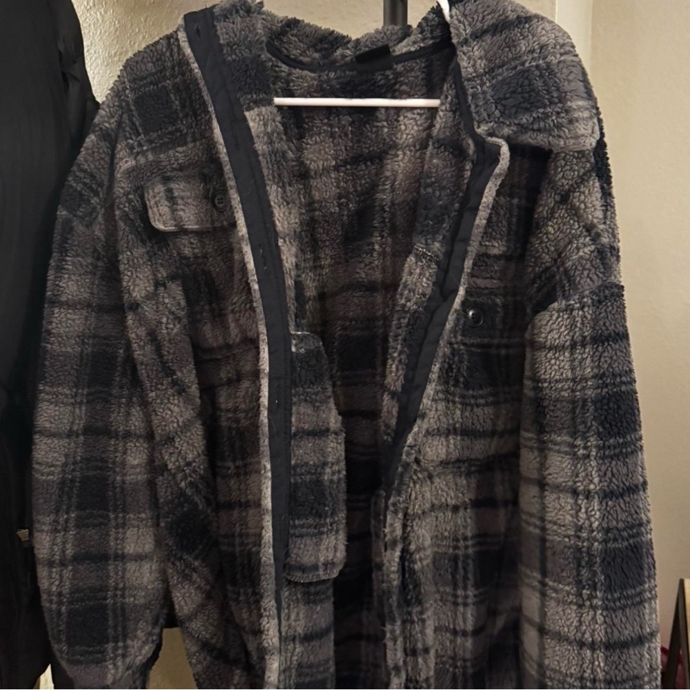 PacSun Gray Sherpa Jacket
